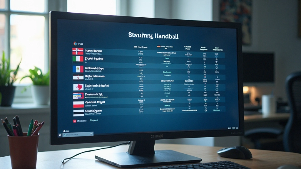 جدول ترتيب الدوري معروض على شاشة حاسوب في مكتب رياضي